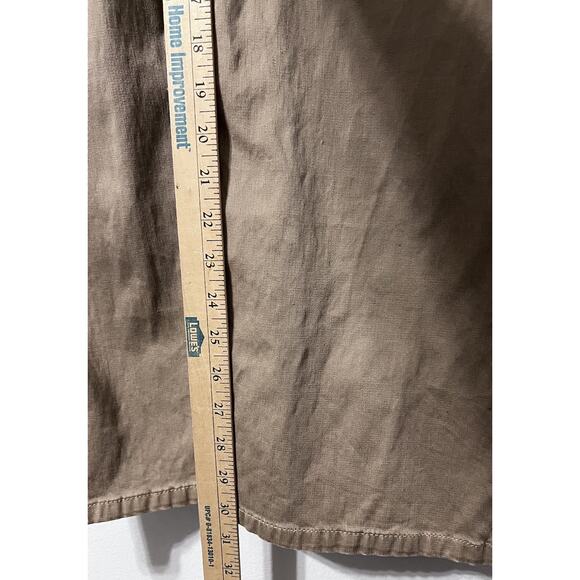 Y2K Ruff Hewn Womens Sz 10 Flare Khaki Pants Tan Embroidered Belt Hippie Boho - Picture 10 of 13